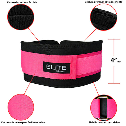 Cinturon rosa para levantamiento de pesas