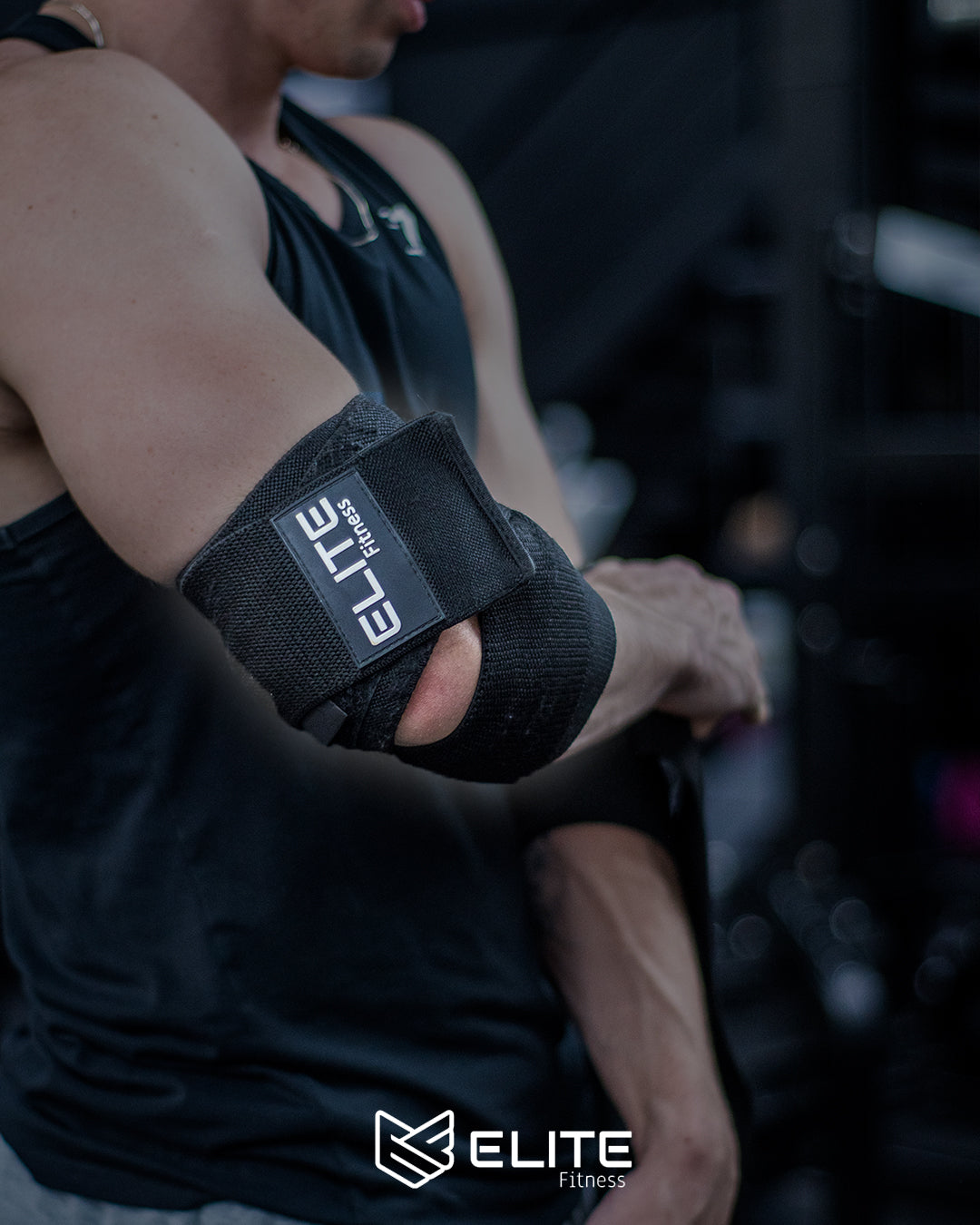 Vendas para codo negras, coderas de gimnasio