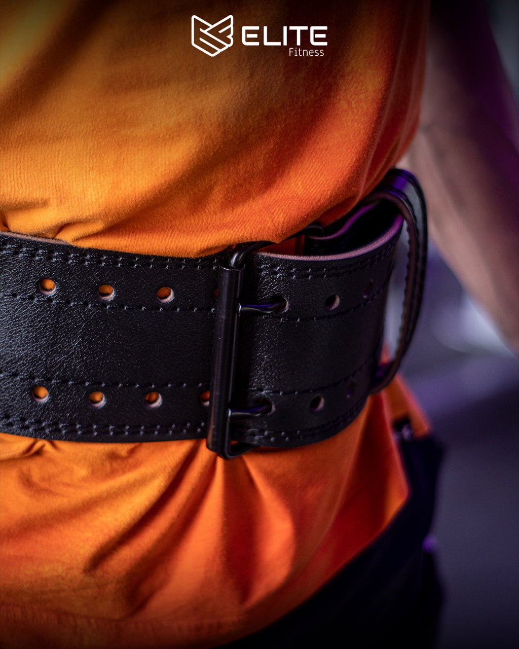 Kit Pro Elite Fitness Cinturon de Cuero + Vendas de Rodilla + Straps de Levantamiento