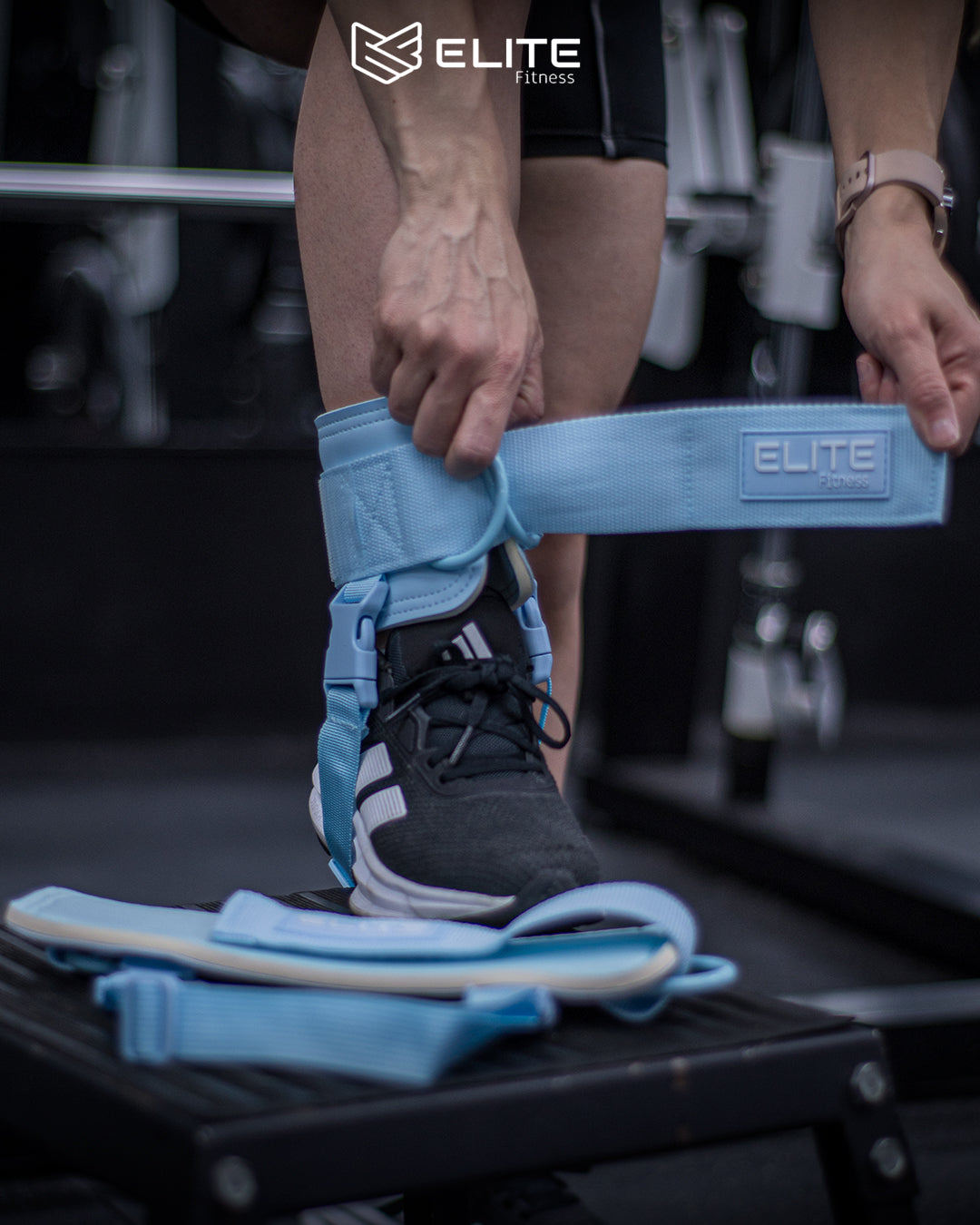 Grilletes de cuero azul ELITE