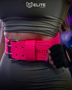 Cinturon de cuero Rosa neon