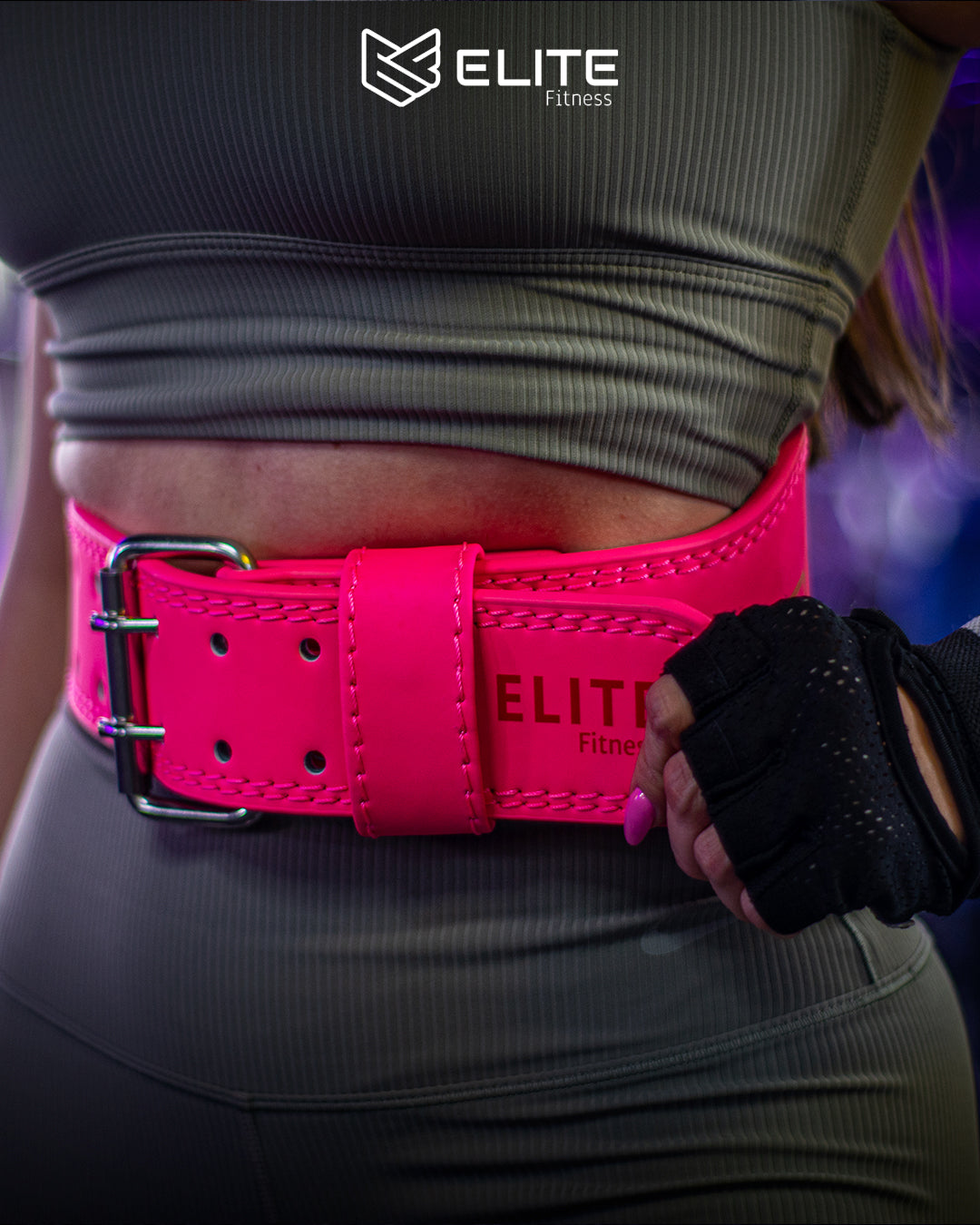 Cinturon de cuero Rosa neon