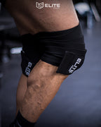 Kit Pro Elite Fitness Cinturon de Cuero + Vendas de Rodilla + Straps de Levantamiento