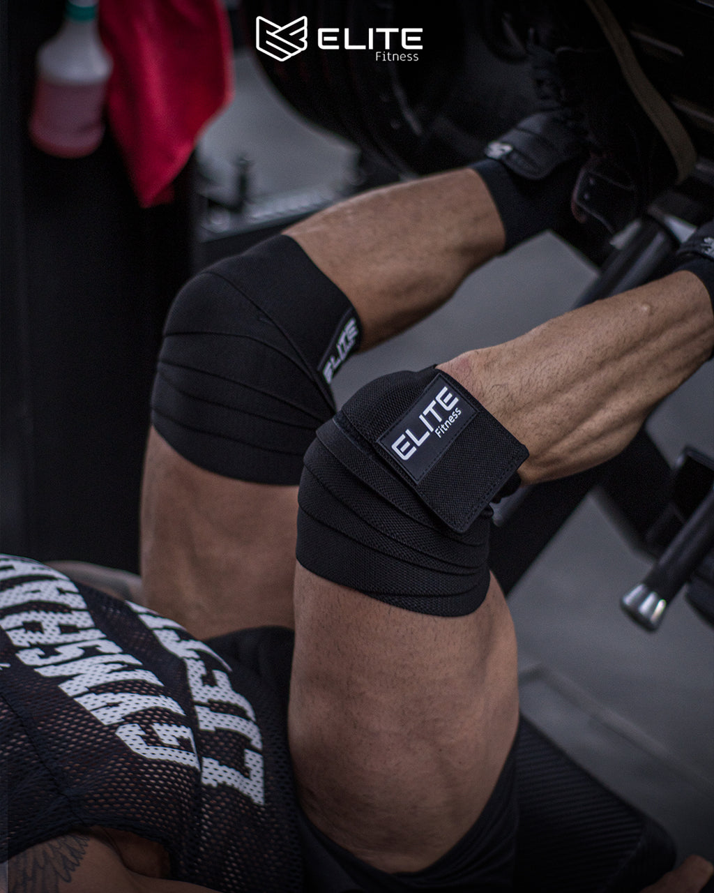 Kit Gym Elite Fitness: Cinturón de cuero + Vendas de Rodilla + Straps Antideslizantes