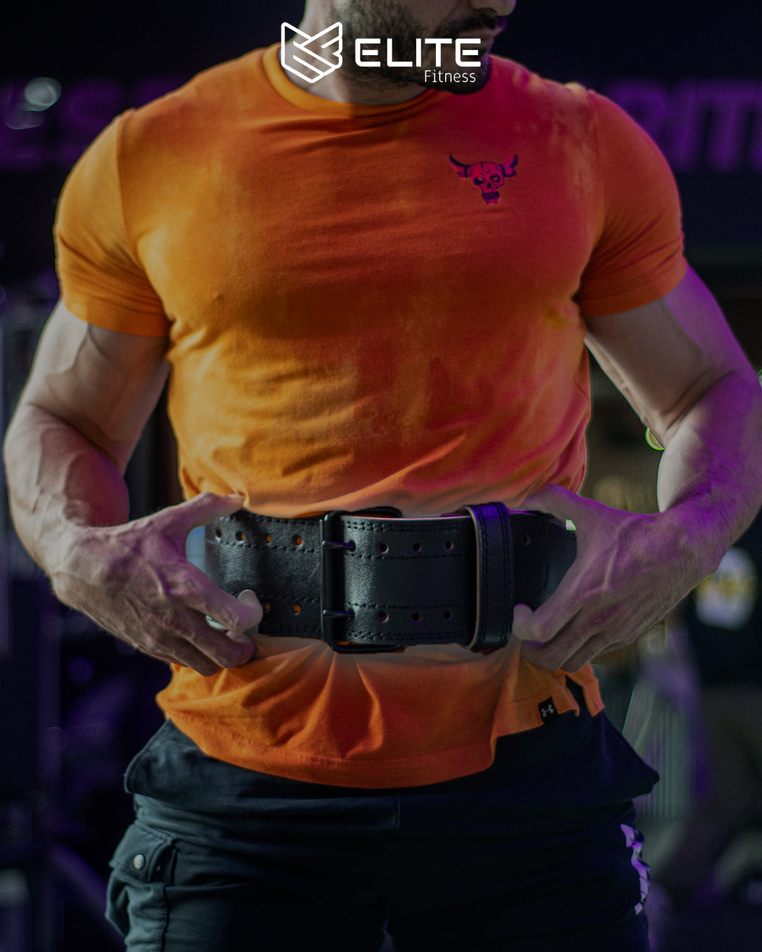 Cinturon de cuero doble costura para gimnasio