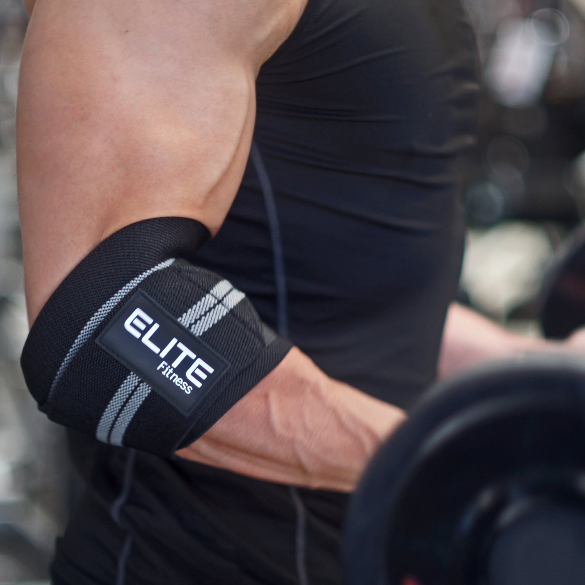 Vendas para codo gris, coderas de gimnasio