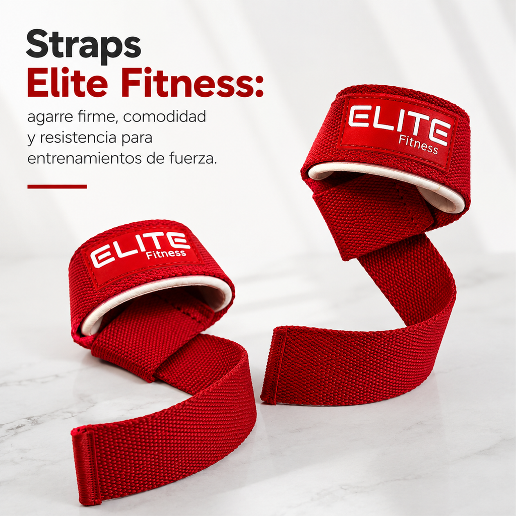 Straps para Gym Elite Fitness | Agarre para Levantamiento de Pesas y Peso Muerto