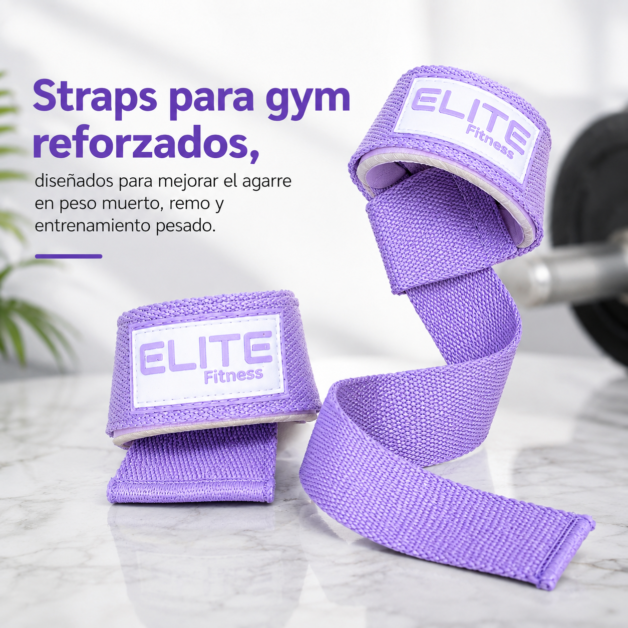 Straps para Gym Elite Fitness | Agarre para Levantamiento de Pesas y Peso Muerto