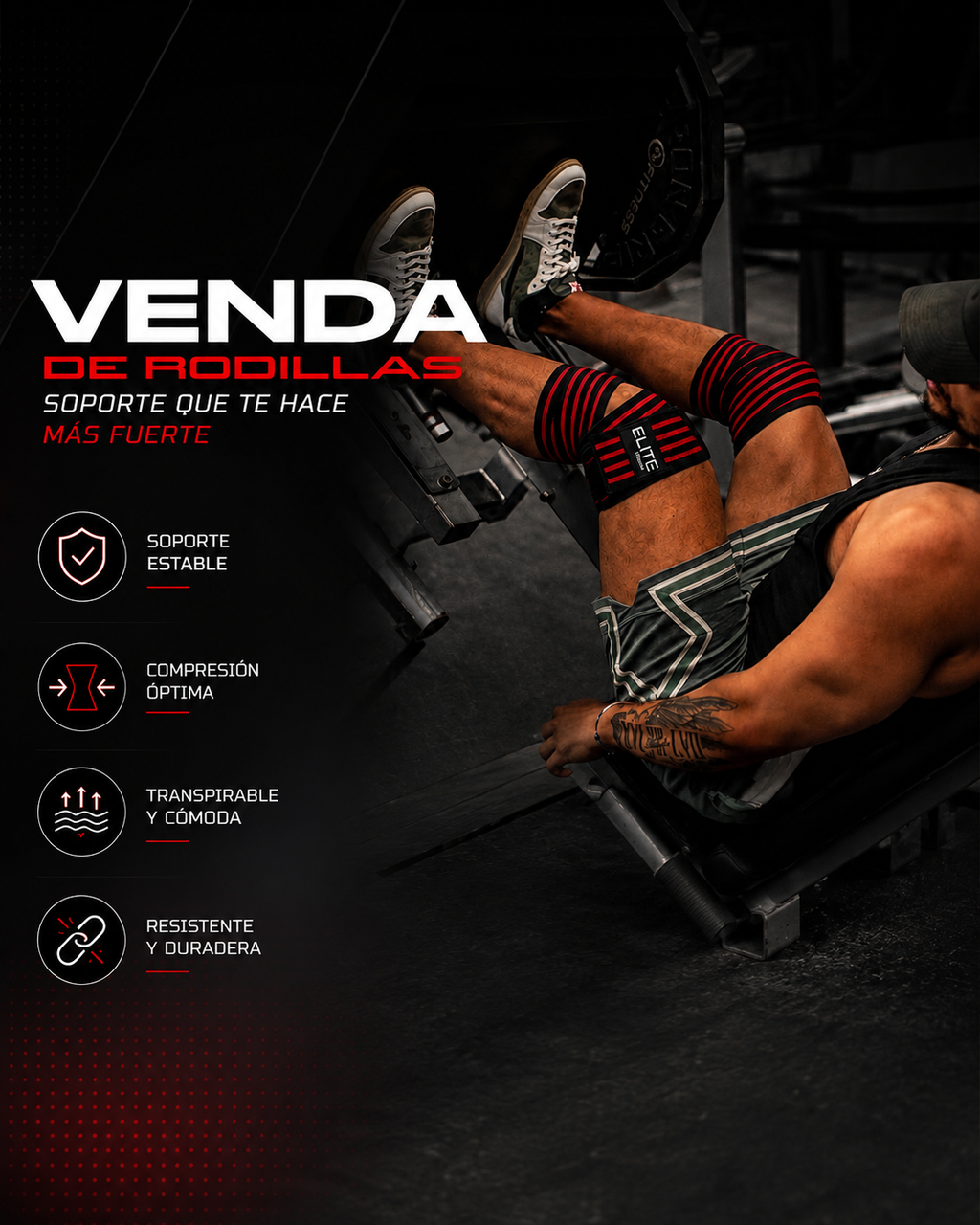 Vendas para rodilla ROJO
