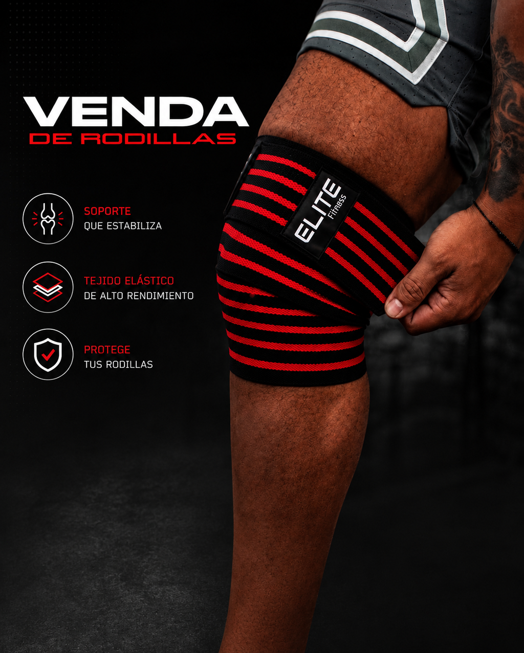 Vendas para rodilla ROJO