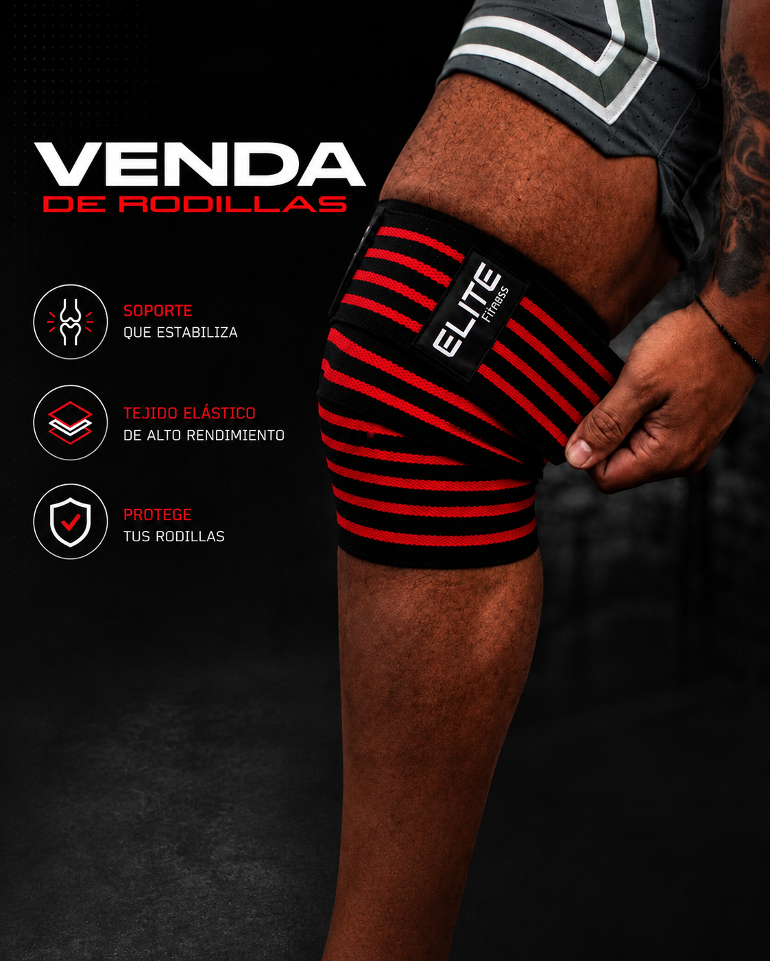 Vendas para rodilla ROJO