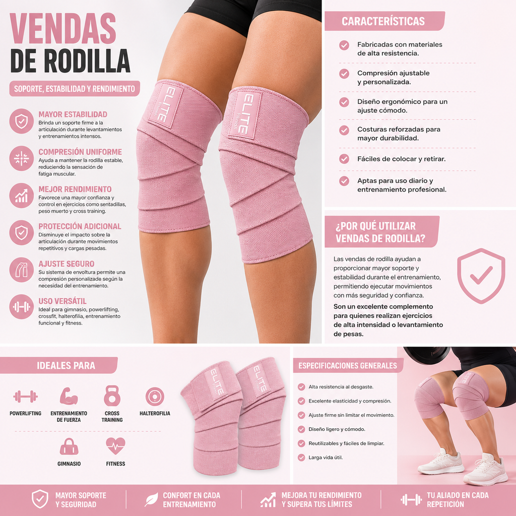 Venda para Rodilla Color Rosa