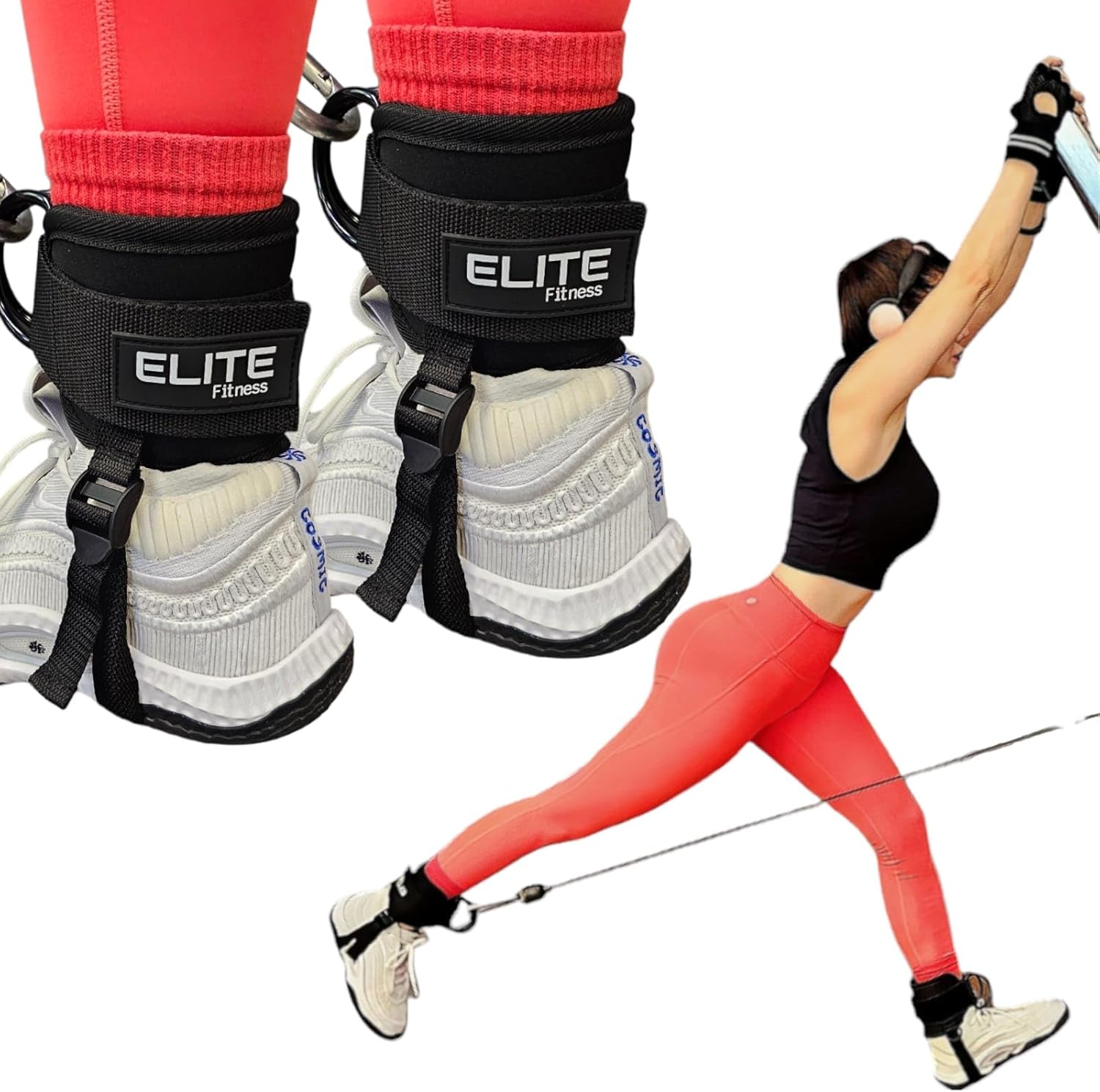 Grilletes premium con talonera Negros