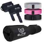 Kit Glúteos Elite Fitness: Bandas de Resistencia + Grilletes + Almohadilla Protectora