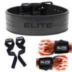 Kit Elite Cinturón de cuero + Straps + muñequeras