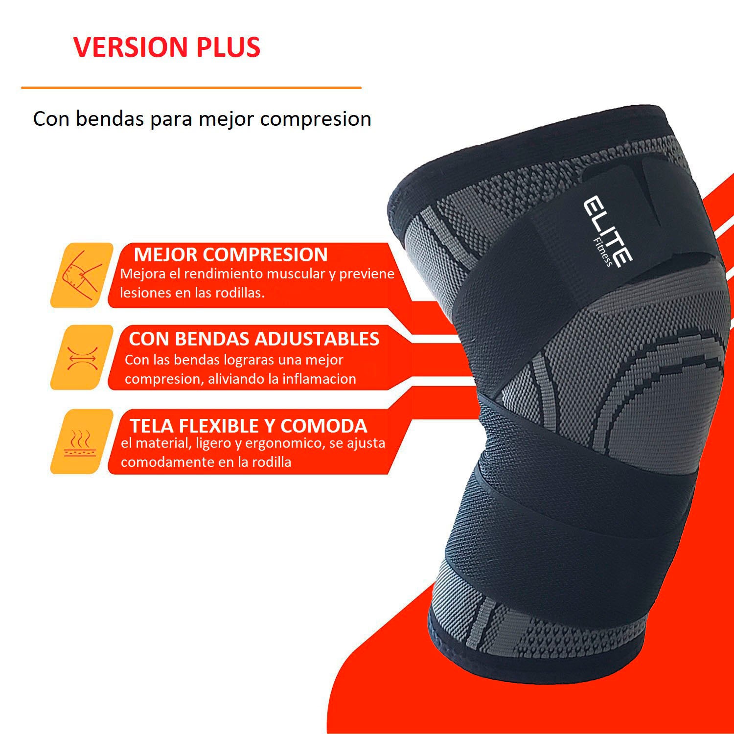 Rodilleras de soporte con vendas ajustables