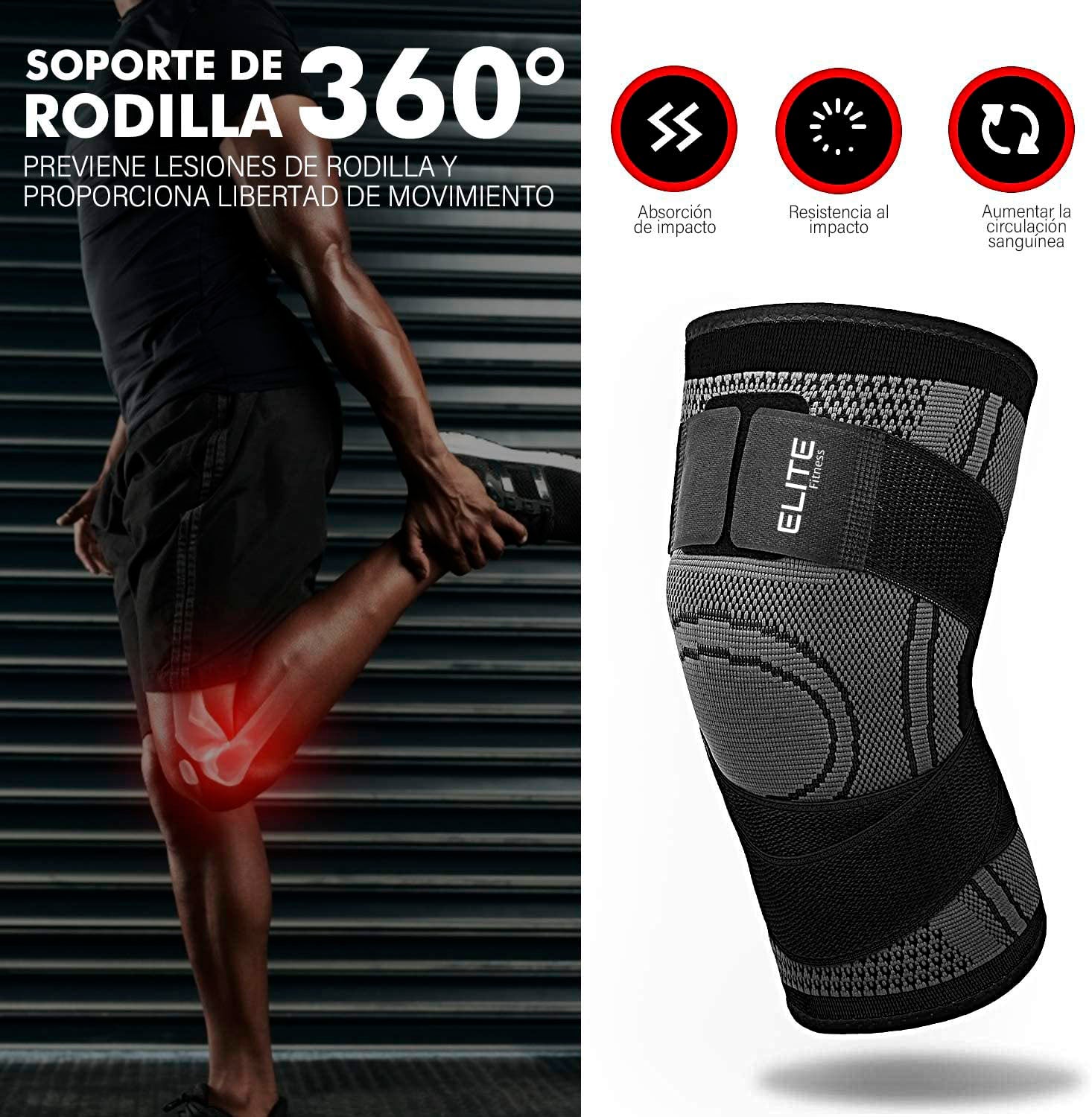 Rodilleras de soporte con vendas ajustables