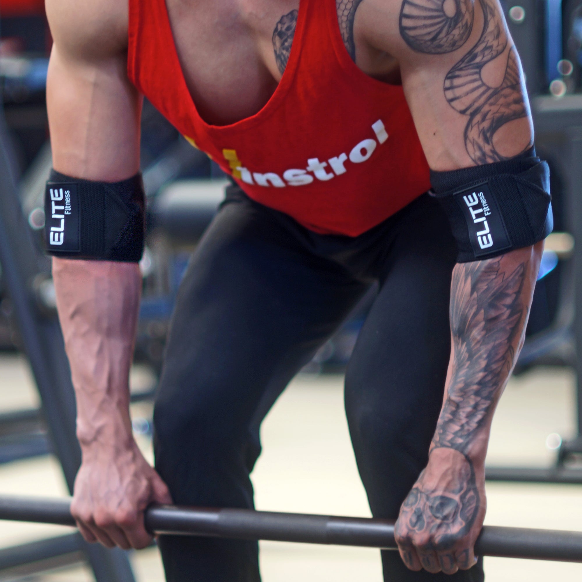 Vendas para codo negras, coderas de gimnasio