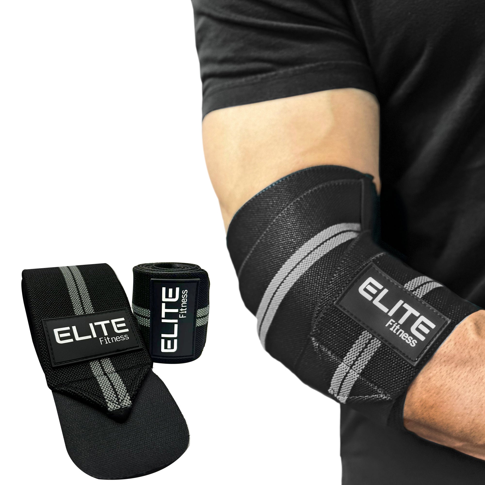 Vendas para codo gris, coderas de gimnasio