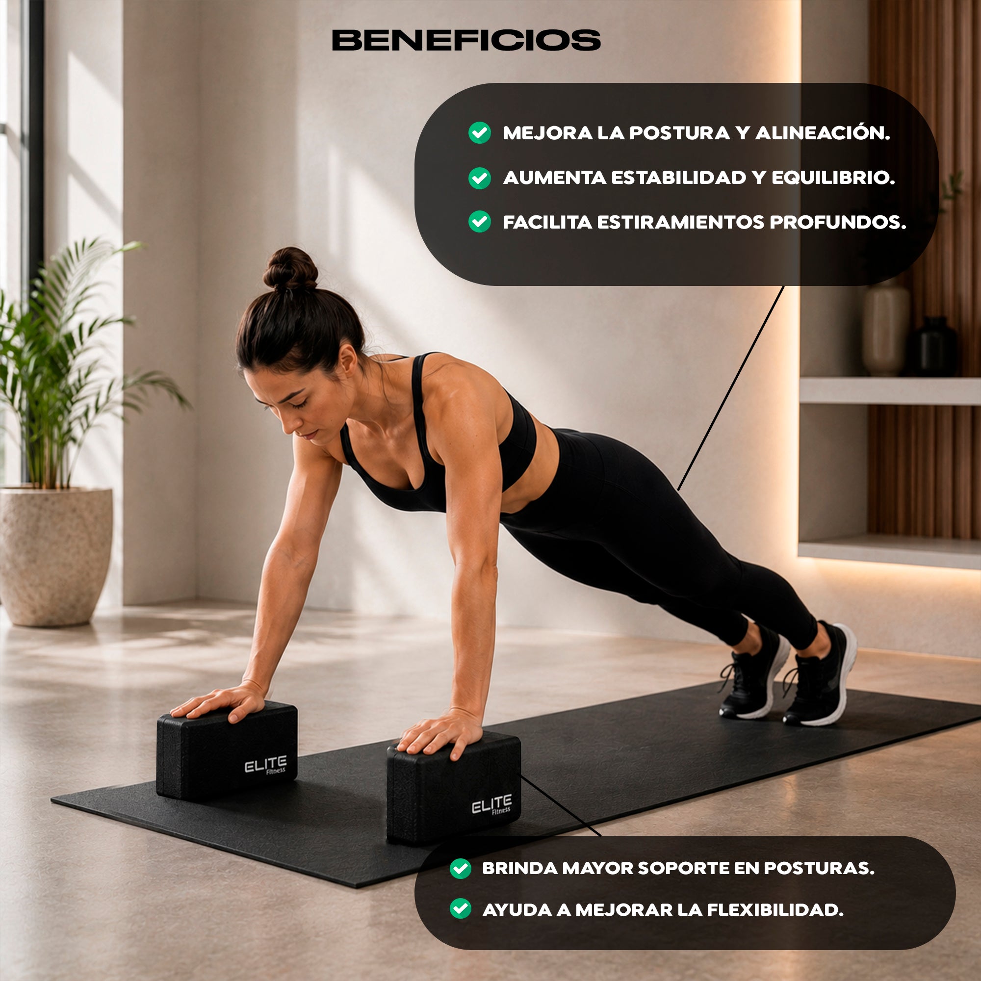 Par De Blocks De Yoga Bloques Con Correa Para Pilates