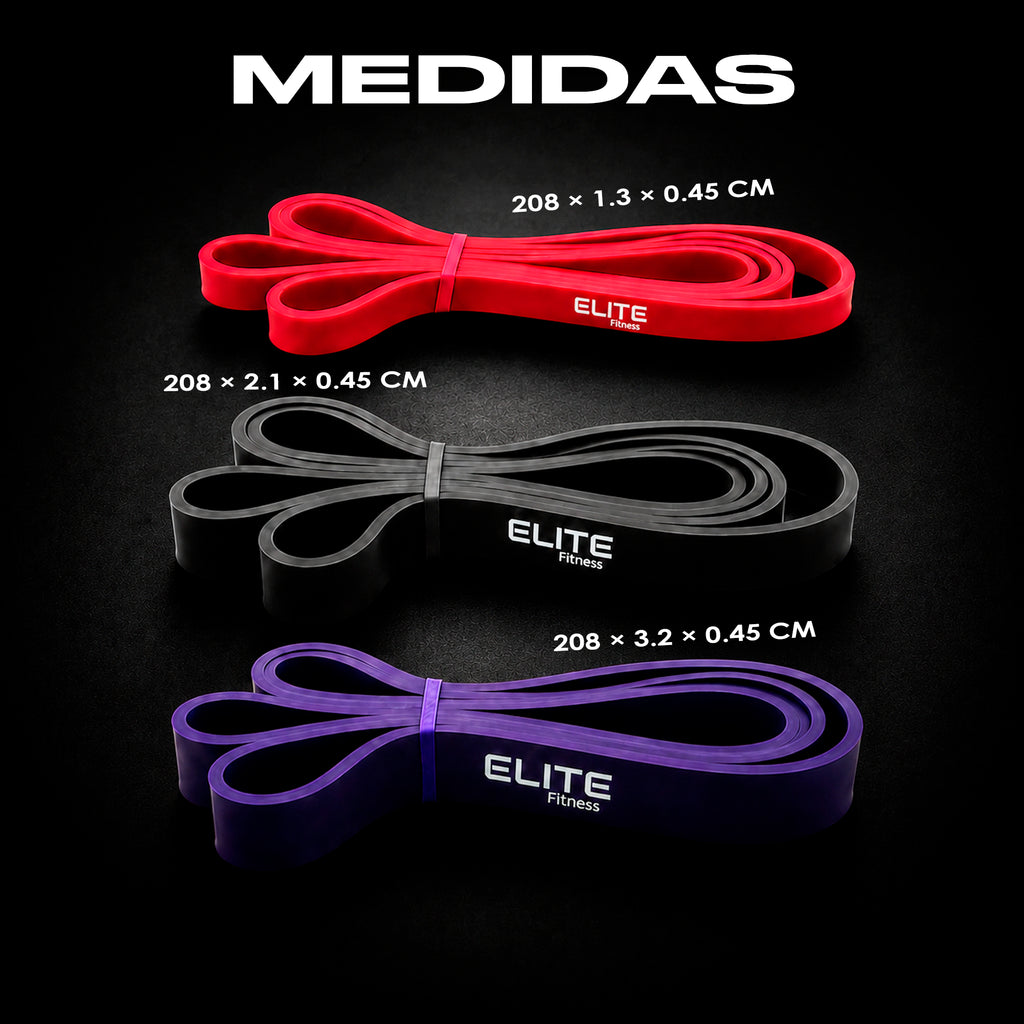 Paquete de 3 Ligas de Resistencia para Ejercicio y Gimnasio