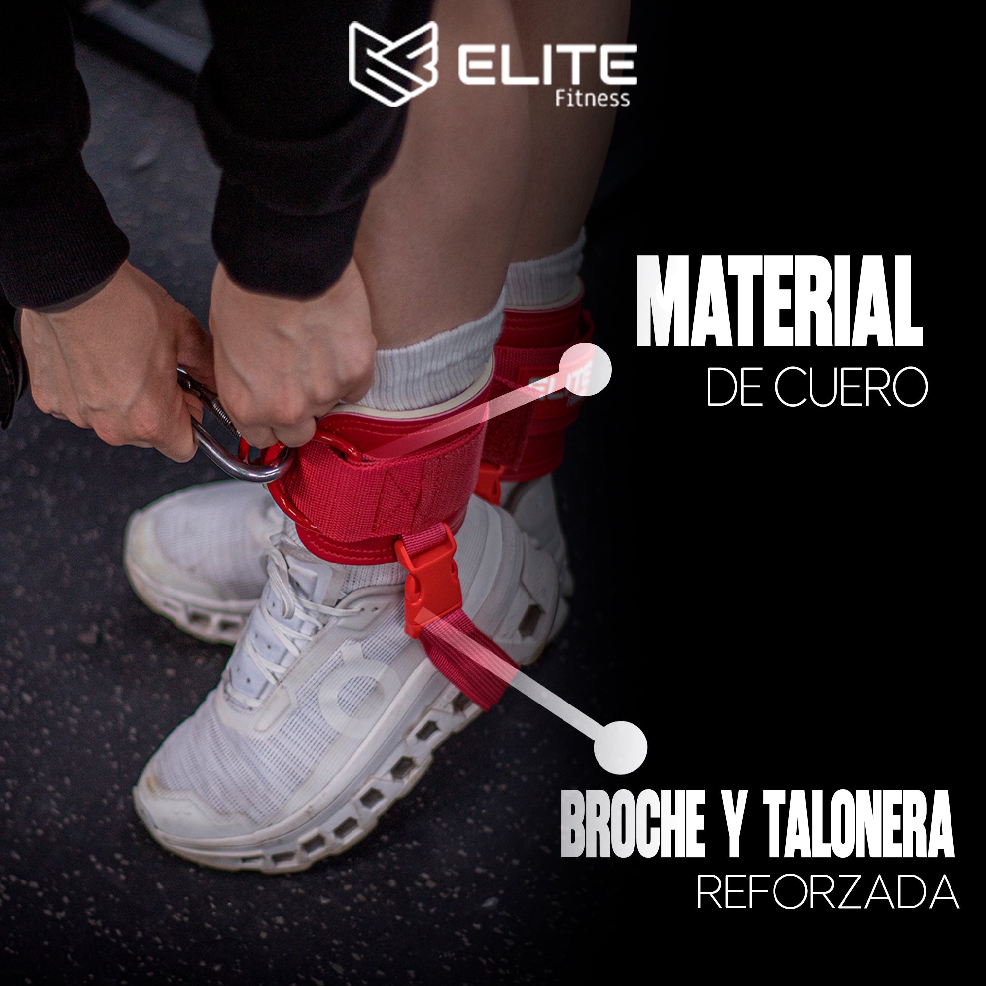 Grilletes de cuero rojo ELITE