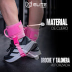 Grilletes de cuero rosa ELITE
