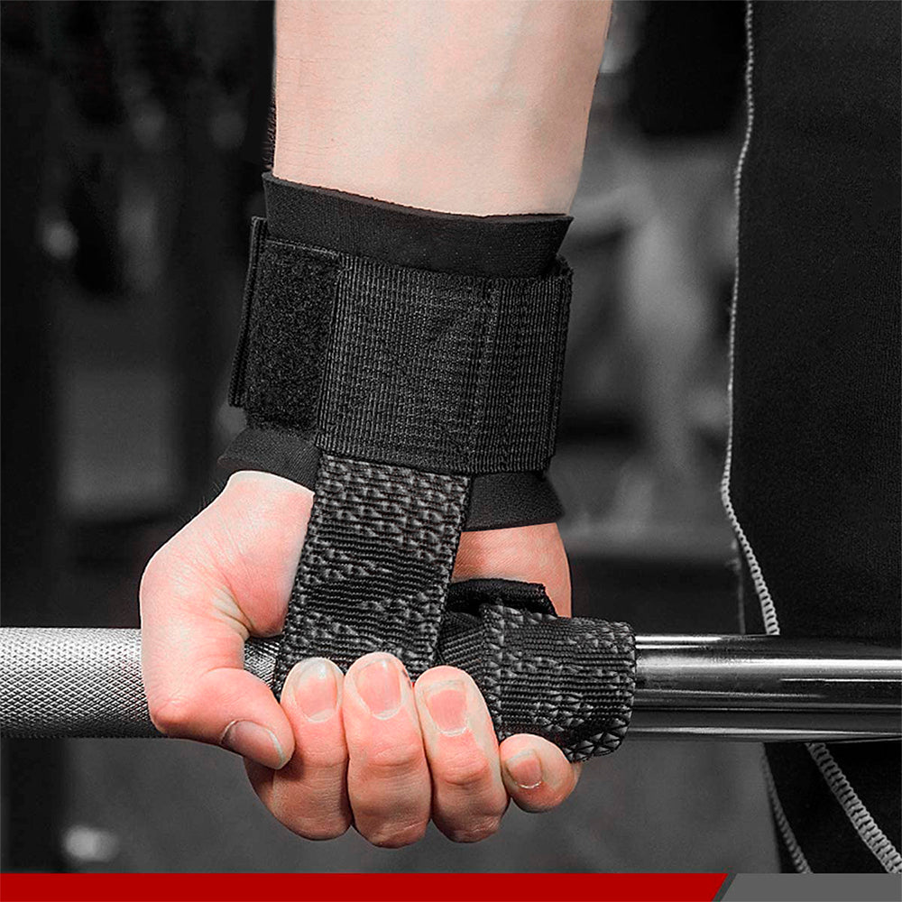 Straps gris con muñequera para levantamiento de pesas