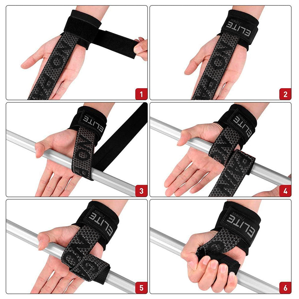 Straps gris con muñequera para levantamiento de pesas